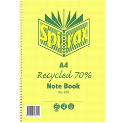 NOTEBOOK SPIRAX 810 RECYCLED A4 120PG ***