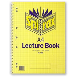 SPIRAX 906 SPIRAL LECTURE BOOK A4 7MM 140LF 7 HOLE PUNCHED NOTEBOOK