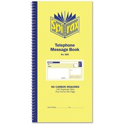 SPIRAX 550 TELEPHONE MESSAGE BOOK ***