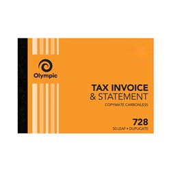 OLYMPIC TAX INV STAT BOOK 728 C/LESS D* 210 X 148