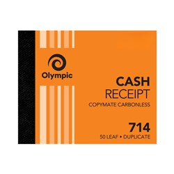 OLYMPIC CASH RECEIPT BOOK  714 C/LESS DUP 125 X 100