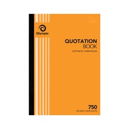 OLYMPIC QUOTE BOOK 750 C/LESS DUP * 297 X 210