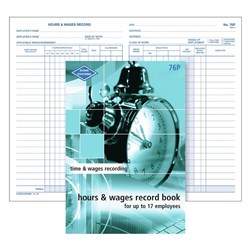 ZIONS 76P POCKET HOURS & WAGE RECORD BOOK 76P