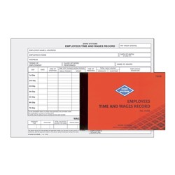 ZIONS EMPLOYEE TIME & WAGES RECORD BOOK NO.76SB 145x210mm