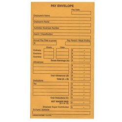 ZIONS PRINTED PAY ENVELOPE PKT50 **