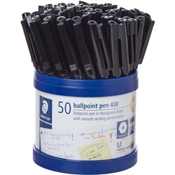 STAEDTLER STICK 430 BALL PEN Medium Black Box of 50