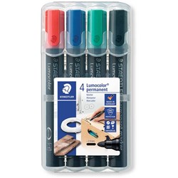 STAEDTLER 352 DRYSAFE PERMANENT MARKERS 4 Assorted
