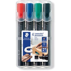 STAEDTLER 350 DRYSAFE PERMANENT MARKERS 4 Assorted
