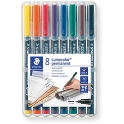 STAEDTLER 317 LUMOCOLOR OHP PENS PERMANENT MEDIUM 0.8-1.0mm 8 Assort