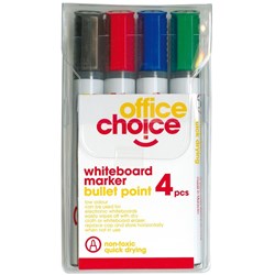 OFFICE CHOICE ECO WHITEBOARD MARKERS 4 ASSORTED COLOURS