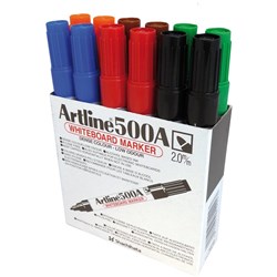 ARTLINE 500A WHITEBOARD MARKER MED BULLET ASSORTED BOX OF 12
