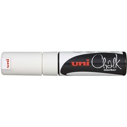 UNIBALL CHALK MARKER CHISEL TIP 8MM FLURO WHITE