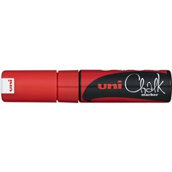 UNIBALL CHALK MARKER CHISEL TIP 8MM FLURO RED