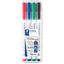 STAEDTLER WHITEBOARD 301 WP04 MARKER LUMOCOLOR MEDIUM WALLET OF 4