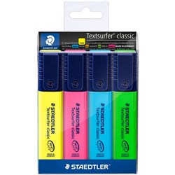 HIGHLIGHTER STAEDTLER PACK 4 TEXTSURFER 4 ASSORTED BTS