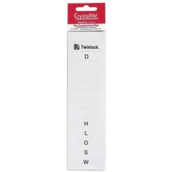 TWINLOCK CRYSTALFILE INSERTS A-Z PK 50 WHITE 111540 CVC