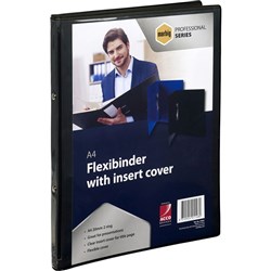 FLEXIBINDER CLEAR COVER A4 BLK 20MM BLACK RING BINDER