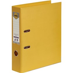 MARBIG A4 LEVER ARCH YELLOW FOLDER LINEN FINISH