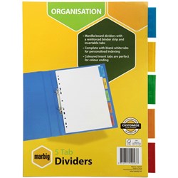 MARBIG 5 TAB INSERTABLE DIVIDERS A4      37640F