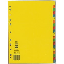 DIVIDERS A4 20 TAB MANILLA BRIGHT 37170