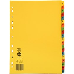 MARBIG MANILLA BRIGHT A4 A-Z DIVIDER 37150