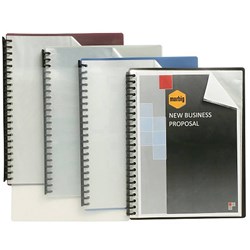 DISPLAY BOOK A4 CLEAR BLACK CLEAR FRONT MARBIG 20 POCKET