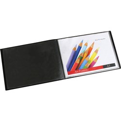 MARBIG DISPLAY BOOK LANDSCAPE A3 INSERT FRONT COVER BLACK 20 POCKET