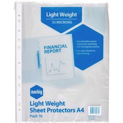 MARBIG COPYSAFE A4 ECONOMY 10P SHEET PROTECTORS PKT 10 25130 BTS
