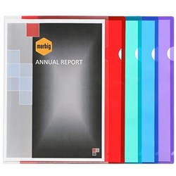 MARBIG ULTRA A4 LETTER FILE ASSORT PACK 10 OPEN ON 2 SIDES