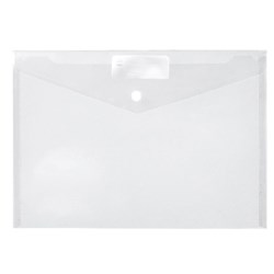 A4 PP WALLET CLEAR PRESS STUD push button style DOCUMENT WALLET BTS
