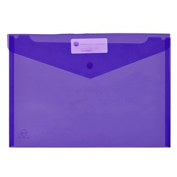 MARBIG DOCUMENT WALLET A4 PURPLE PP PRESS STUD push button style 24552P