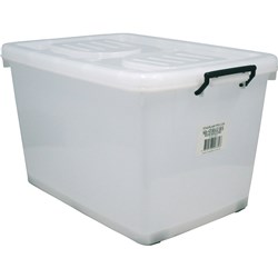 96 LITRE STORAGE BOX CLEAR I425 680 (L) x 490 (W) x 400 (H)
