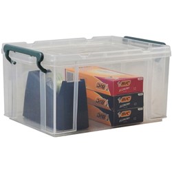 ITALPLAST 20L STACKA STORAGE Box With Lid 20L, Clear 365 (L) x 255 (W) x 270 (H)