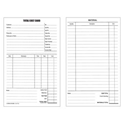 TOTAL COST CARD Cards - 5 x 8 YELLOW