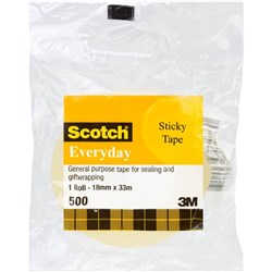 SCOTCH 500 EVERYDAY STICKY TAPE 18MMX33M