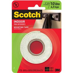 SCOTCH 114 HEAVY DUTY FOAM MOUNTING TAPE 25.4mmx1.27m