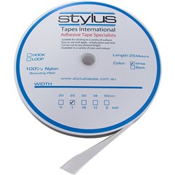 STYLUS 3421 HOOK FASTENER White  25mmx25m velcro