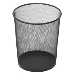 MESH METAL WASTE BIN BLACK 10 LITRE