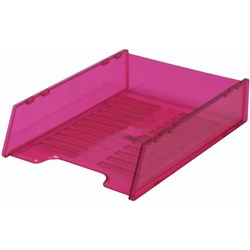 ITALPLAST DOCUMENT TRAY PINK Multifit -Translucent