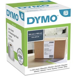 DYMO LW SHIPPING LABEL Suits 4XL 104X159mm 220 Roll S0904980