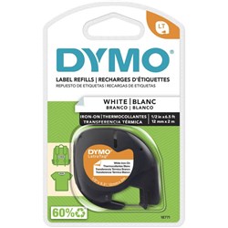 DYMO WHITE IRON-ON FABRIC TAPE FOR LETRATAG SD18771
