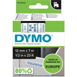 DYMO LABELLING TAPE D1 12MM X 7M SD45014 BLUE ON WHITE