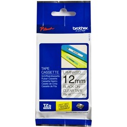 BROTHER TZE131 PTOUCH TAPE 12MMx8M BLACK ON CLEAR