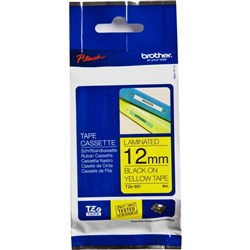 BROTHER TZE631 PTOUCH TAPE 12MMx8M BLACK ON YELLOW