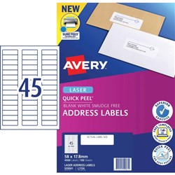 AVERY LASER LABEL L7156 BOX 100 45 PER SHEET 959061