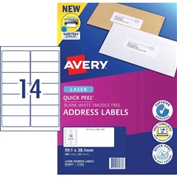 AVERY 14 LABEL A4 L7163 BOX20