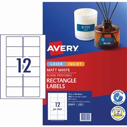 AVERY MEDIA LASER LABELS L7671 76.2x46.4mm Video Face