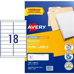 AVERY MEDIA LASER LABELS L7172 Ring Binder