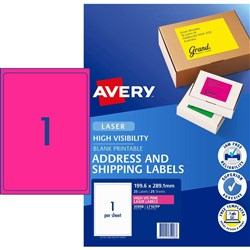 AVERY LABEL L7167FP  FLURO 1 TO PAGE A4 PINK