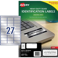 AVERY L6011 SILVER PKT 20 27up